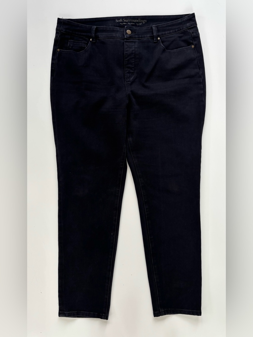 Soft Surroundings Women's Black Skinny Jeans Stretchy Size 14